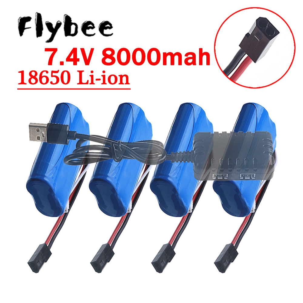 Rc Hobby Boat - (5500 Plug) Batterie 18650 7.4V 8000Mah,