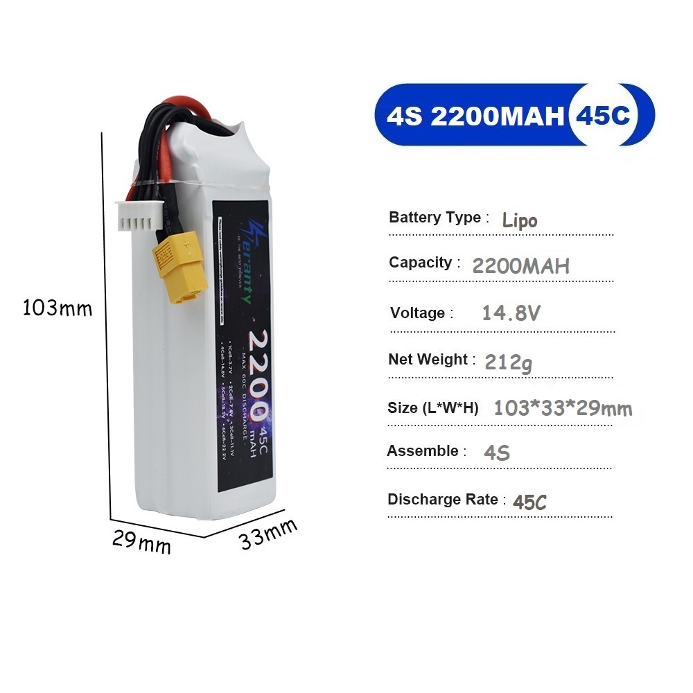 Batterie LiPo 4s 14.8V 1500mah - Lipo Battery 4S avis et prix