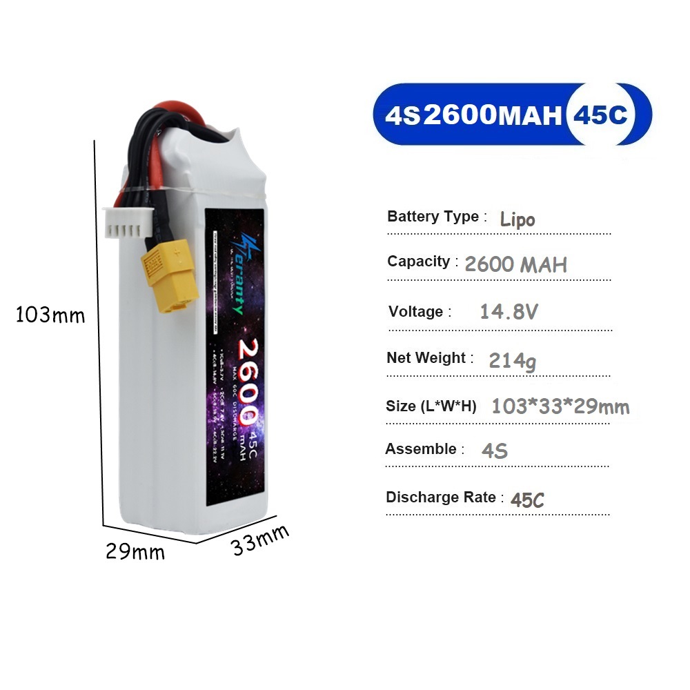 Batterie LiPo 4s 14.8V 1500mah - Lipo Battery 4S avis et prix