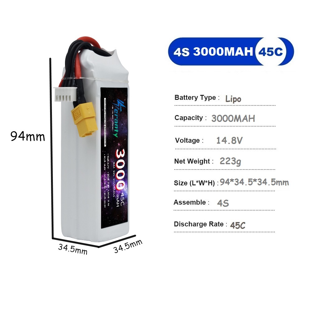 Batterie LiPo 4s 14.8V 1500mah - Lipo Battery 4S avis et prix