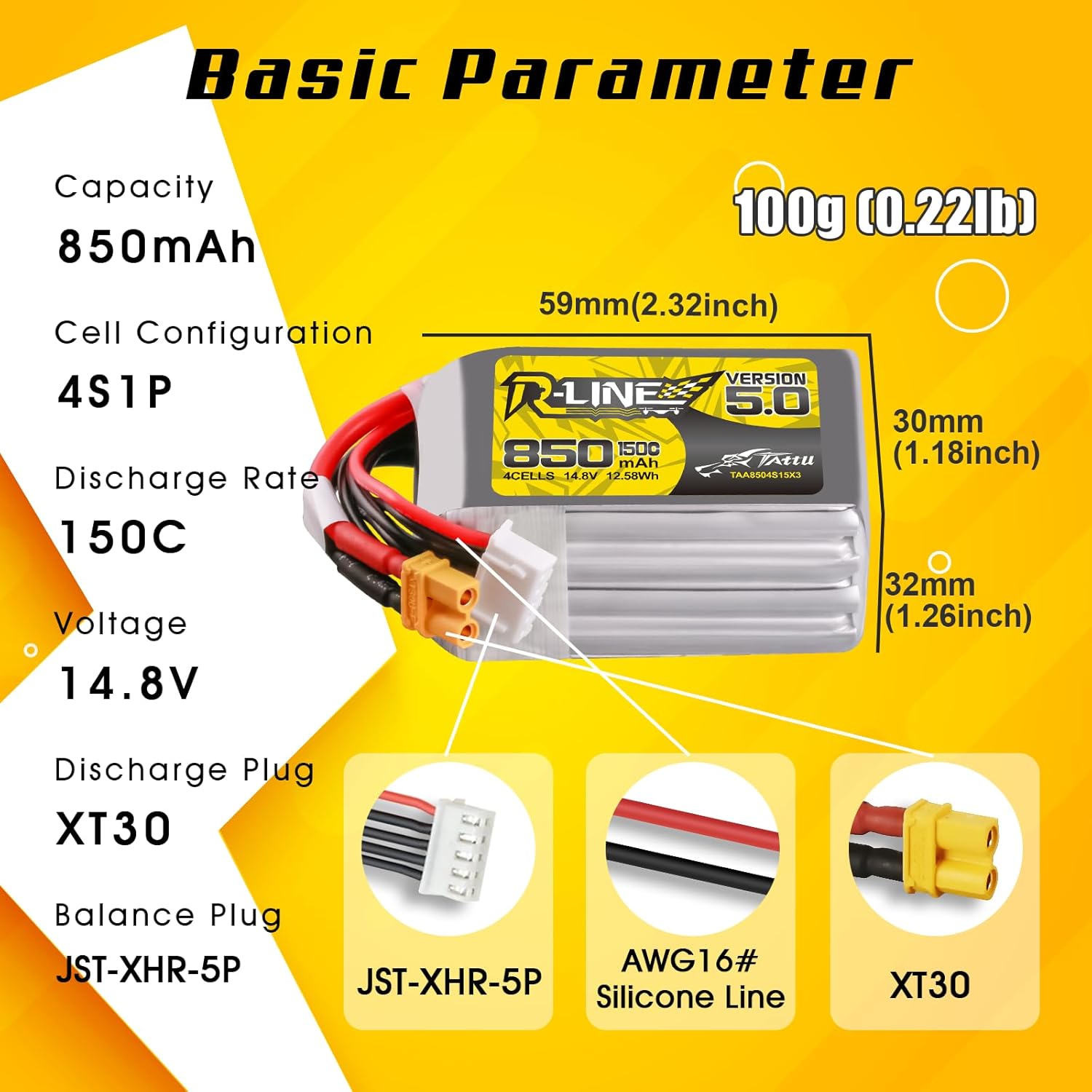Batterie Lipo Tattu R-Line 5.0 - Lipo Battery 4S avis et prix